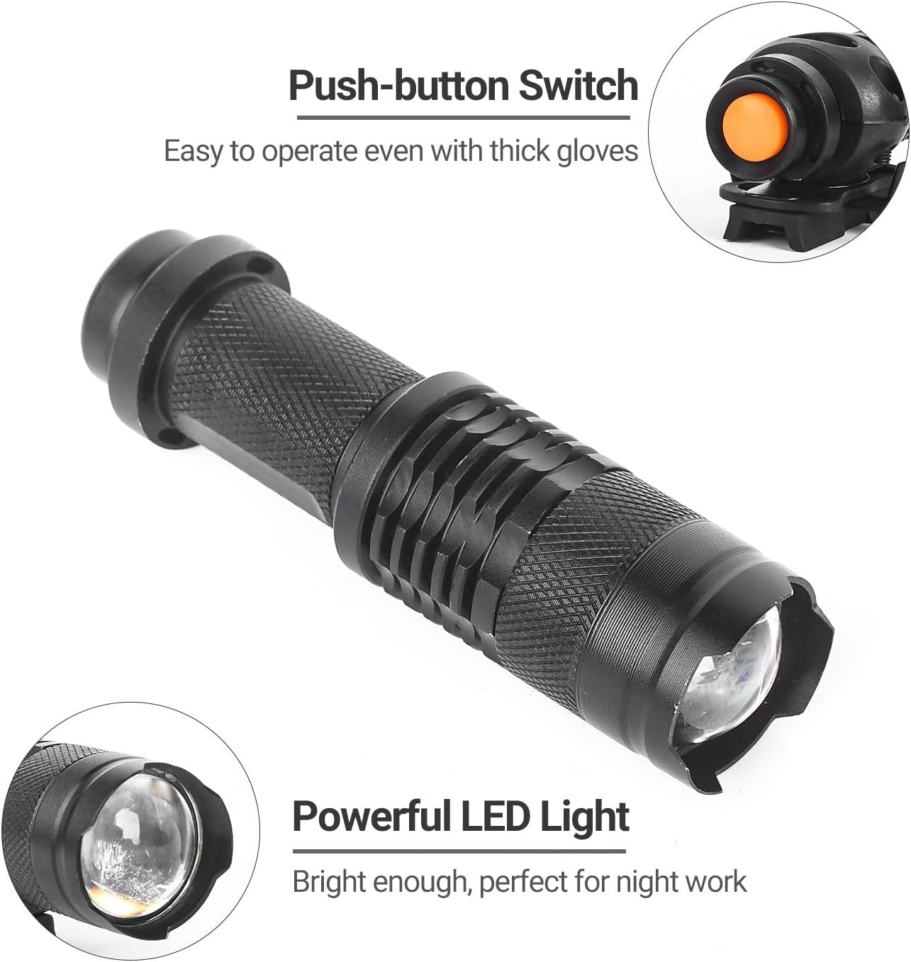 rdzzwxw Military Helmet Light, Mini Zoomable Tactical Flashlight with Strobe/Strong/Low Lamp, Compact Helmet Mounted LED with Fast Helmet Clip Rail, 100 Lumens Scout Light for Outdoor Cycling Hiking
