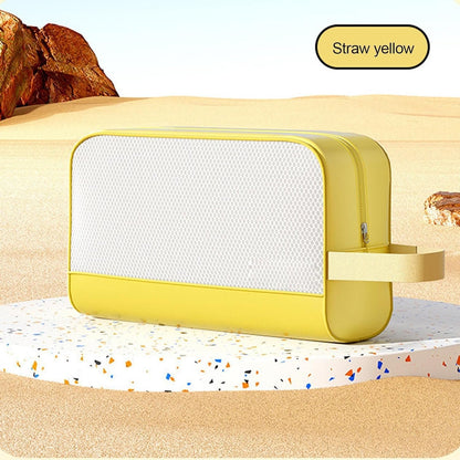 Waterproof Storage Beach Gym Bag - Gym Toiletry Bag - Mesh Shower | Workout Toiletry | Zippered Hygiene | Lightweight Toiletry Kit | Toiletry with Hook, Straw Yellow, Refer to description, Unisex