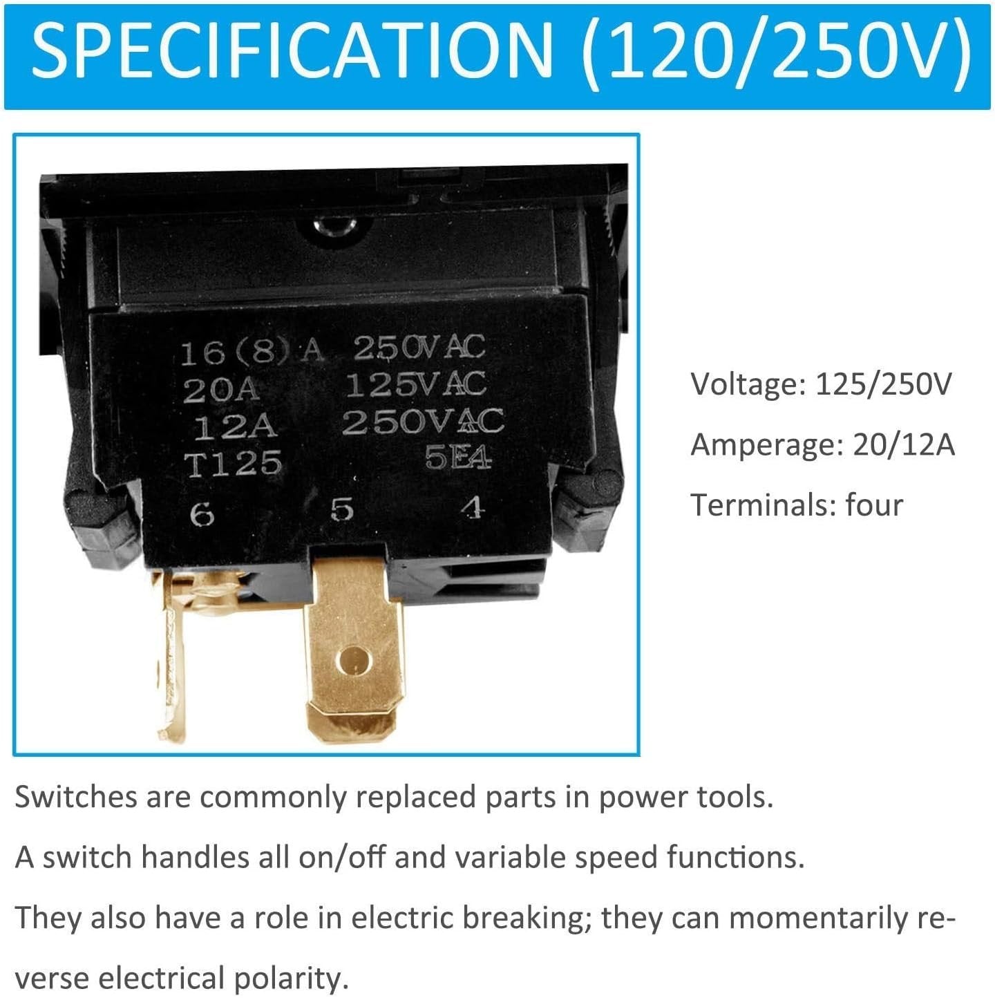 71649 Table Saw Paddle Switch Replacement Compatible with R-yobi Crafts-Man, Dual Safety Power Tool Locking Switch for Emergency Stop, 120V/250V Paddle On/Off Switch for Table Saw