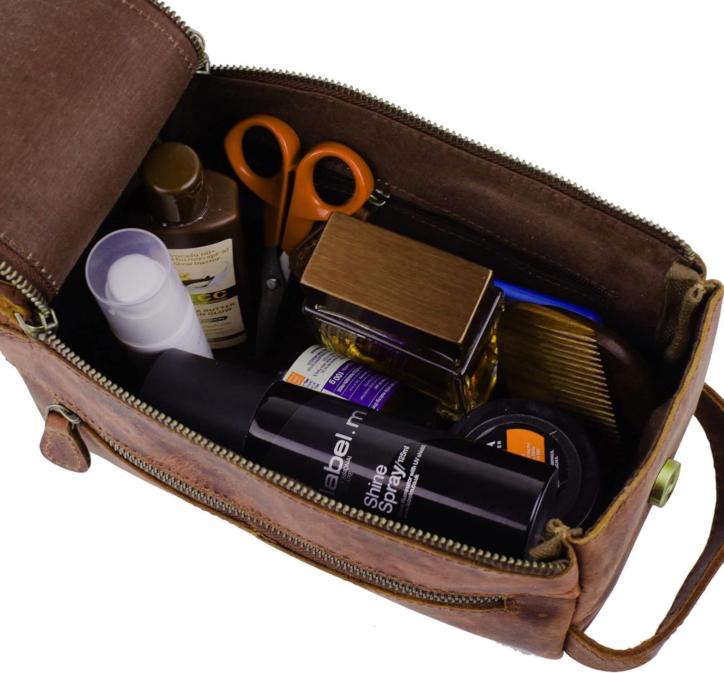 Toiletry Bag for Men Dopp Kit genuine Buffalo Leather Toiletry Bag Case for Women Travel Accessories for Men Women Travel Makeup cosmetic Bag Travel Essentials Organizer Leather Travel Toiletries Bag