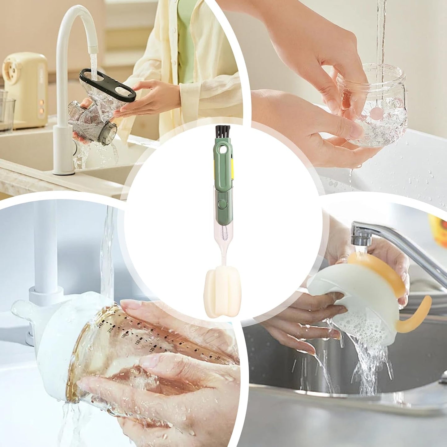 Cup Lid Cleaning Brush, Water Bottle Scrubber, 12,6 x 2,36 in Multifunctional Kitchen Tool, Groove Cleaner, Essential Washing Brush for Tumbler, Bottle, Cups
