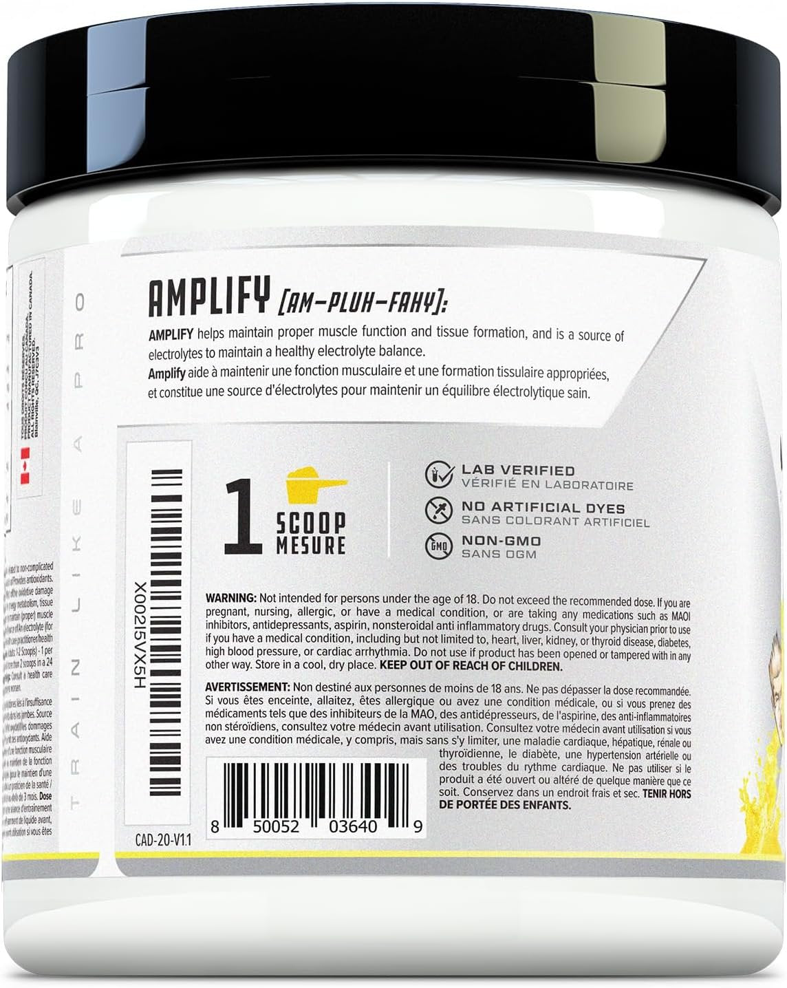 Cutler Nutrition Amplify 2.0 Caffeine Free Pre Workout for Men and Women Stimulant Free Muscle Pump Enhancer with Nitrates (Arginine Nitrate), Coconut Water, and L-Citrulline, Sour Lemonade Flavor