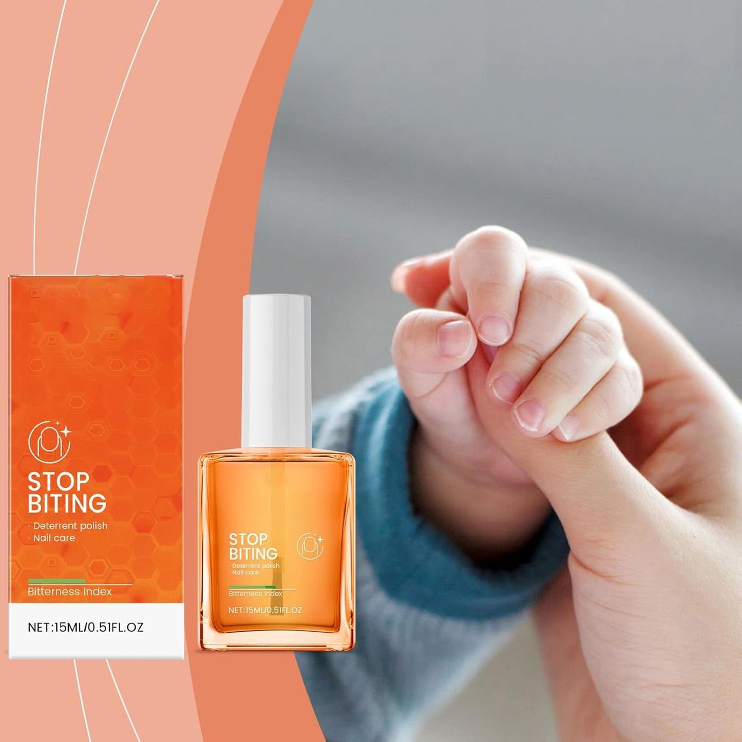 Kids Anti Nail Biting, Portable Antis Nail sBiting Polish, No Bite Strengthener, Hydrating Care Oil, Thumb Sucking Prevention, 1 Bottle, For Adults Babies Hand Protection