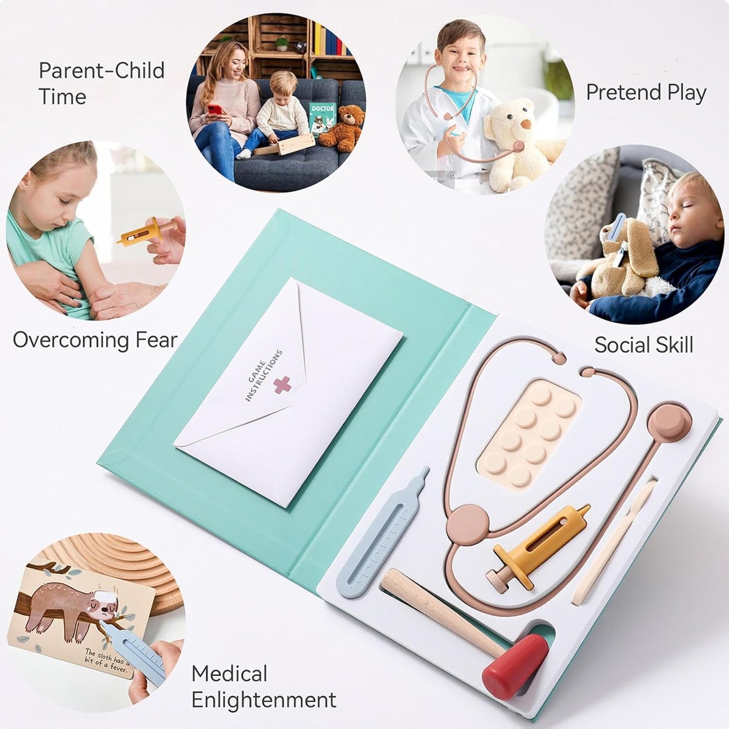 Kids Doctor Play Set, Pretend Doctor Kit For , 36-Piece Role Play Equipment, Simulation Stethoscope Toy For Classroom And Educational Fun, 7.36x9.76 Inches