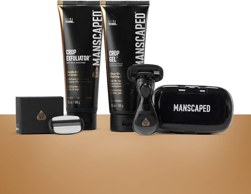 MANSCAPED® The Ultra Smooth Package, Male Hygiene Shaving Bundle, Includes The Crop Shaver® Groin Razor with Replacement Blades, Crop Gel® Ball Shaving Gel, and Crop Exfoliator® Ball Exfoliator