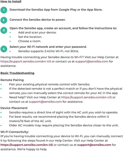 Sensibo Sky Smart Air Conditioning Control, Easy and Quick to Install by Yourself. Comfort and Energy Saving. Wifi Control Compatible with Google App, Alexa and Siri