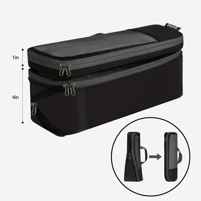 BAGAIL 4 Set/6 Set Compression Packing Cubes Travel Accessories Expandable Packing Organizers (Black Mesh, 6 Set)