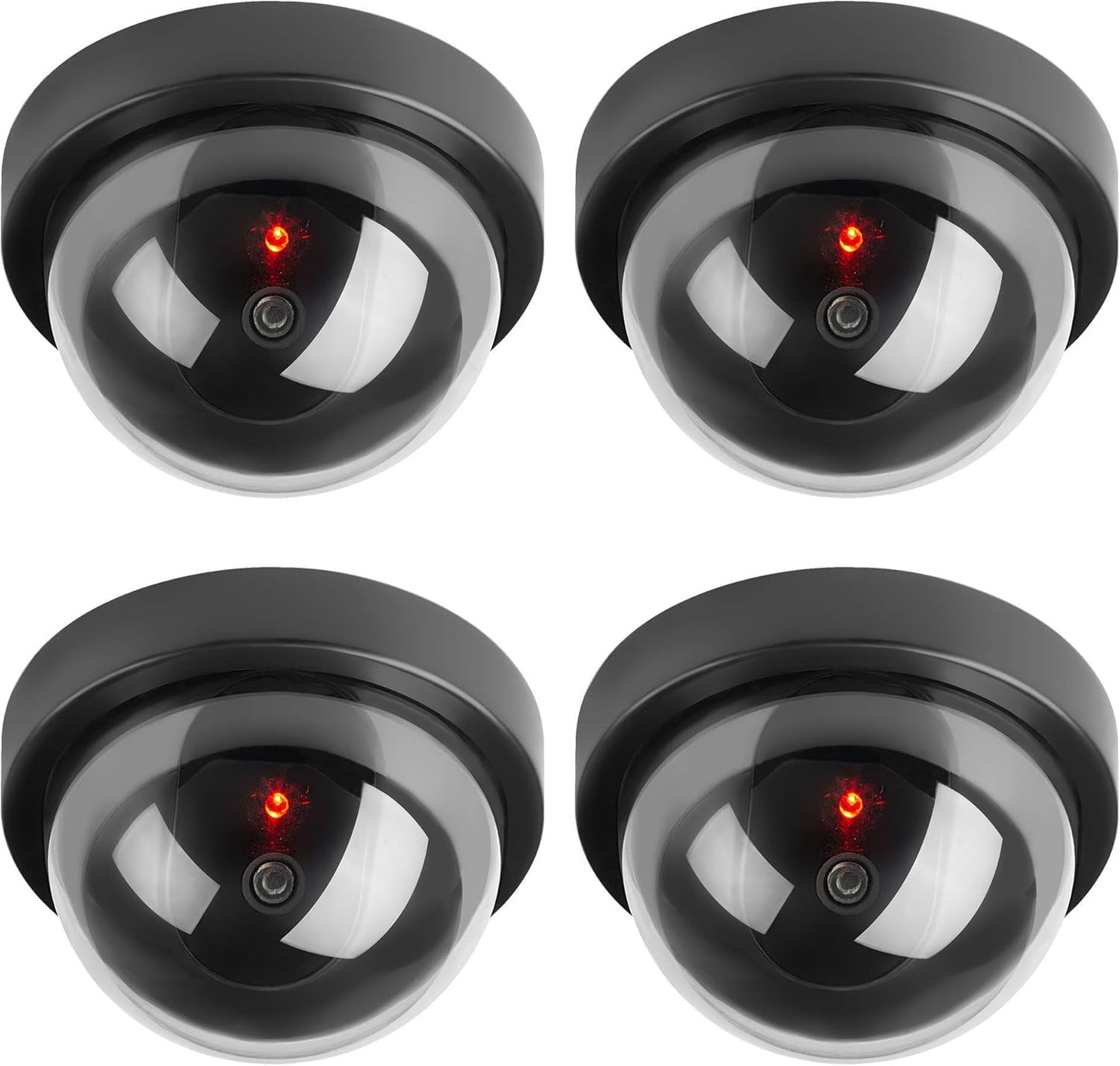TOROTON Dummy Surveillance Cameras Outdoor/Indoor Solar Energy Anti-Theft Camcorder with Red LED Imitation CCTV Set of 4