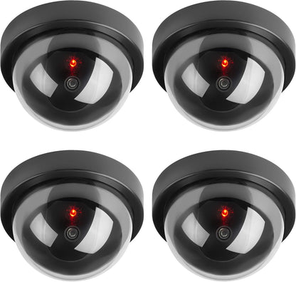 TOROTON Dummy Surveillance Cameras Outdoor/Indoor Solar Energy Anti-Theft Camcorder with Red LED Imitation CCTV Set of 4