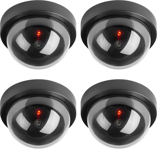 TOROTON Dummy Surveillance Cameras Outdoor/Indoor Solar Energy Anti-Theft Camcorder with Red LED Imitation CCTV Set of 4
