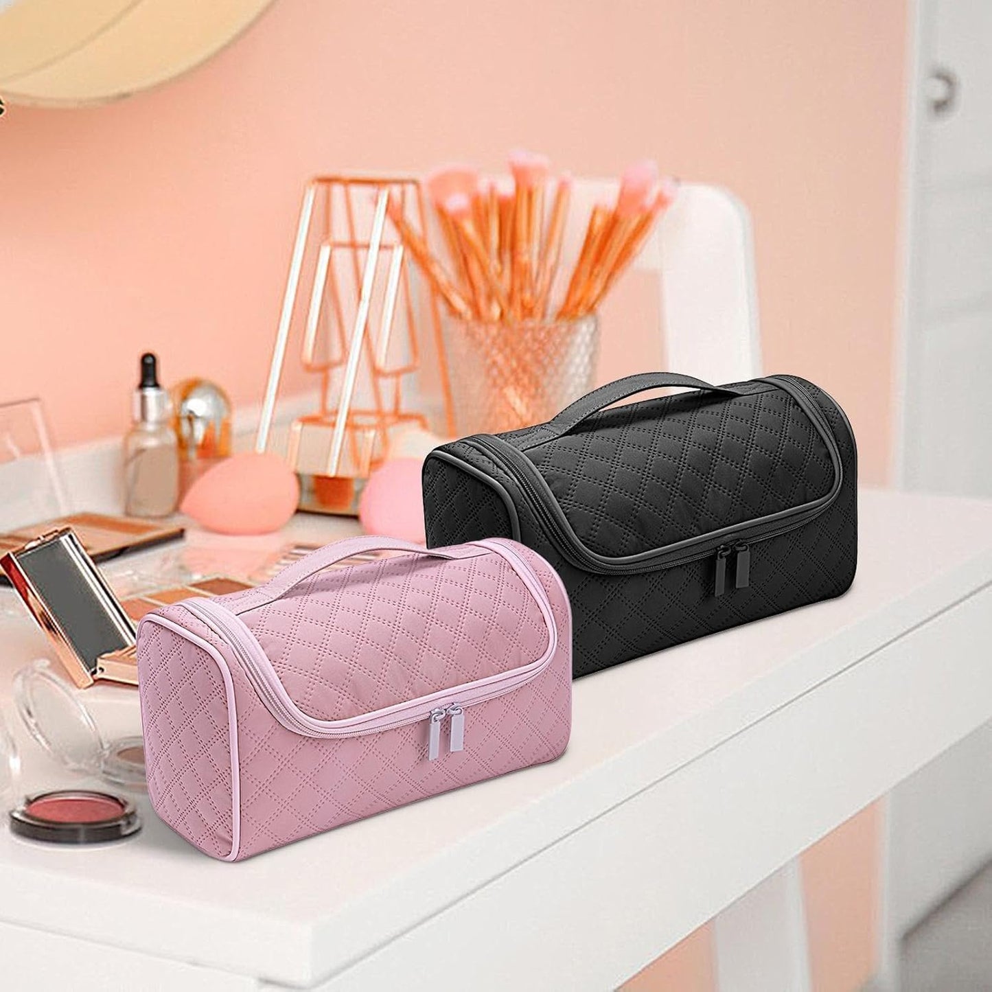 Hair Dryer Travel Case, Hair Dryer Storage Bag for Dy-Son Airwraps & Shark Flexstyle Attachment, Portable Hair Tool Travel Bag Organizer with Hooks