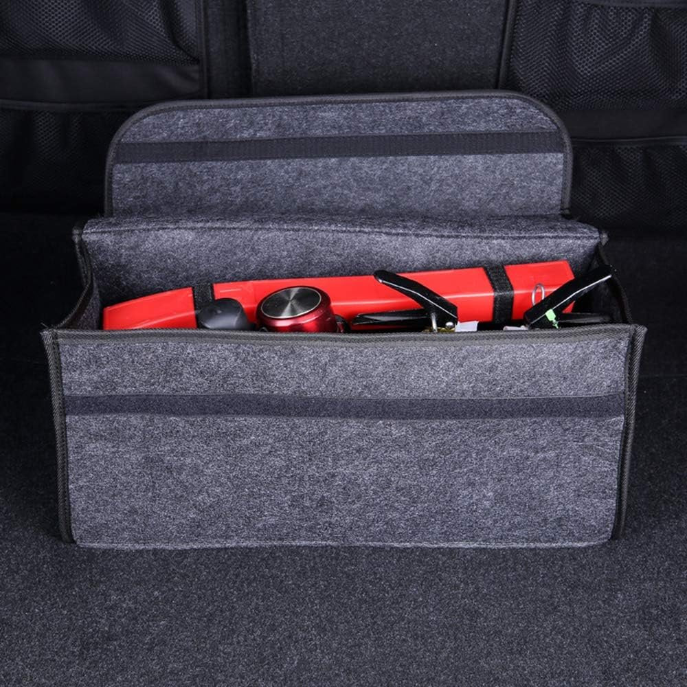 Car Soft Storage Box Trunk Bag Travel Storage Organizer Holder Car Accessories Deep Grey QINQUAN