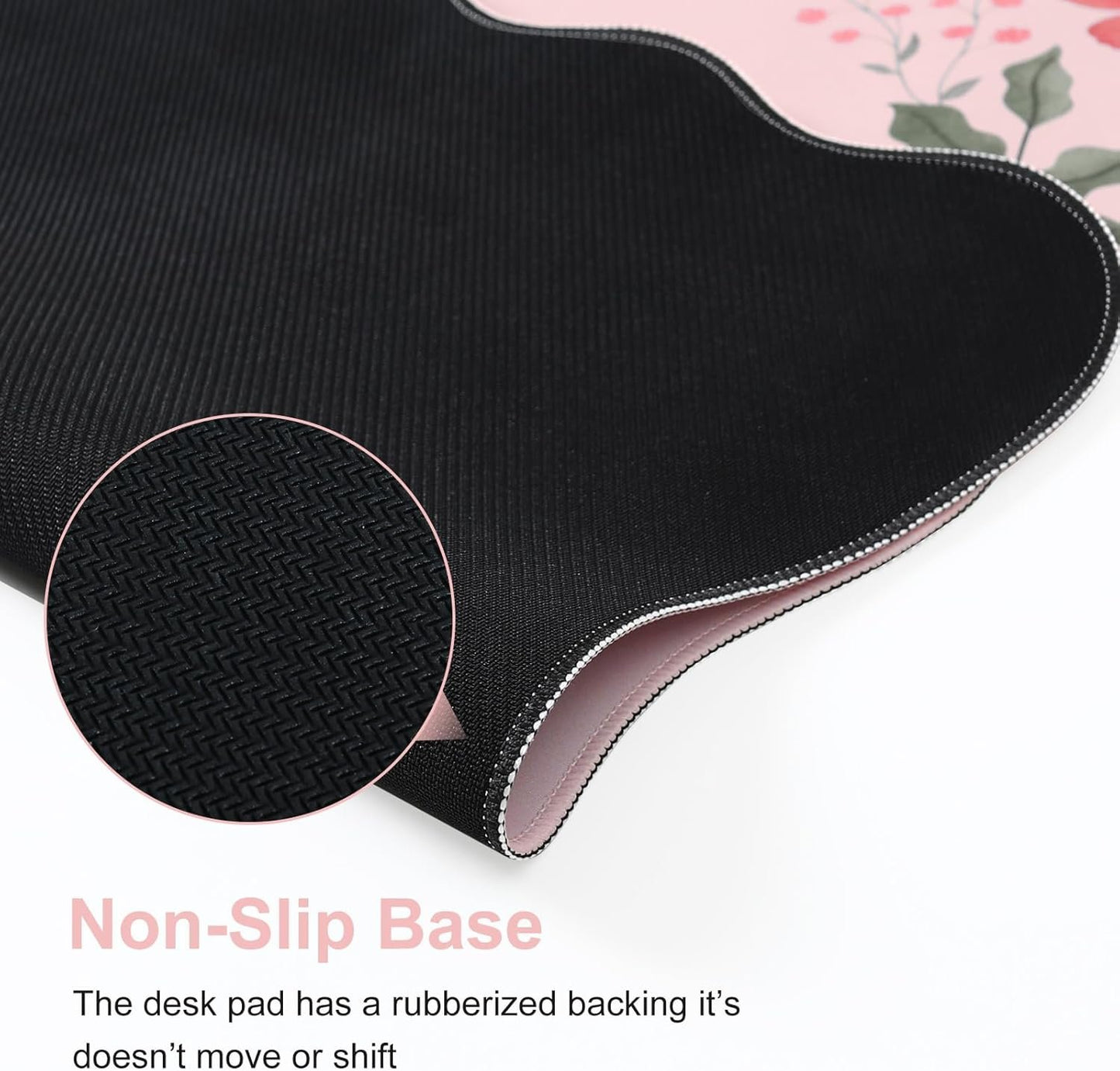 iCasso Desk Mat, XXL Large Mouse Pad for Desktop, Cute Pad With Stitched Edges, Anti-Slip Big Mousepad, Keyboard Mat for Computer (Pink)