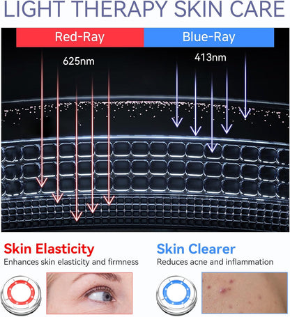 ANLAN Multifunctional Anti-Wrinkle Beauty Massager, Red and Blue Hot and Cold Facial Massage, Deep Cleansing Anti-Aging Firming and Lifting