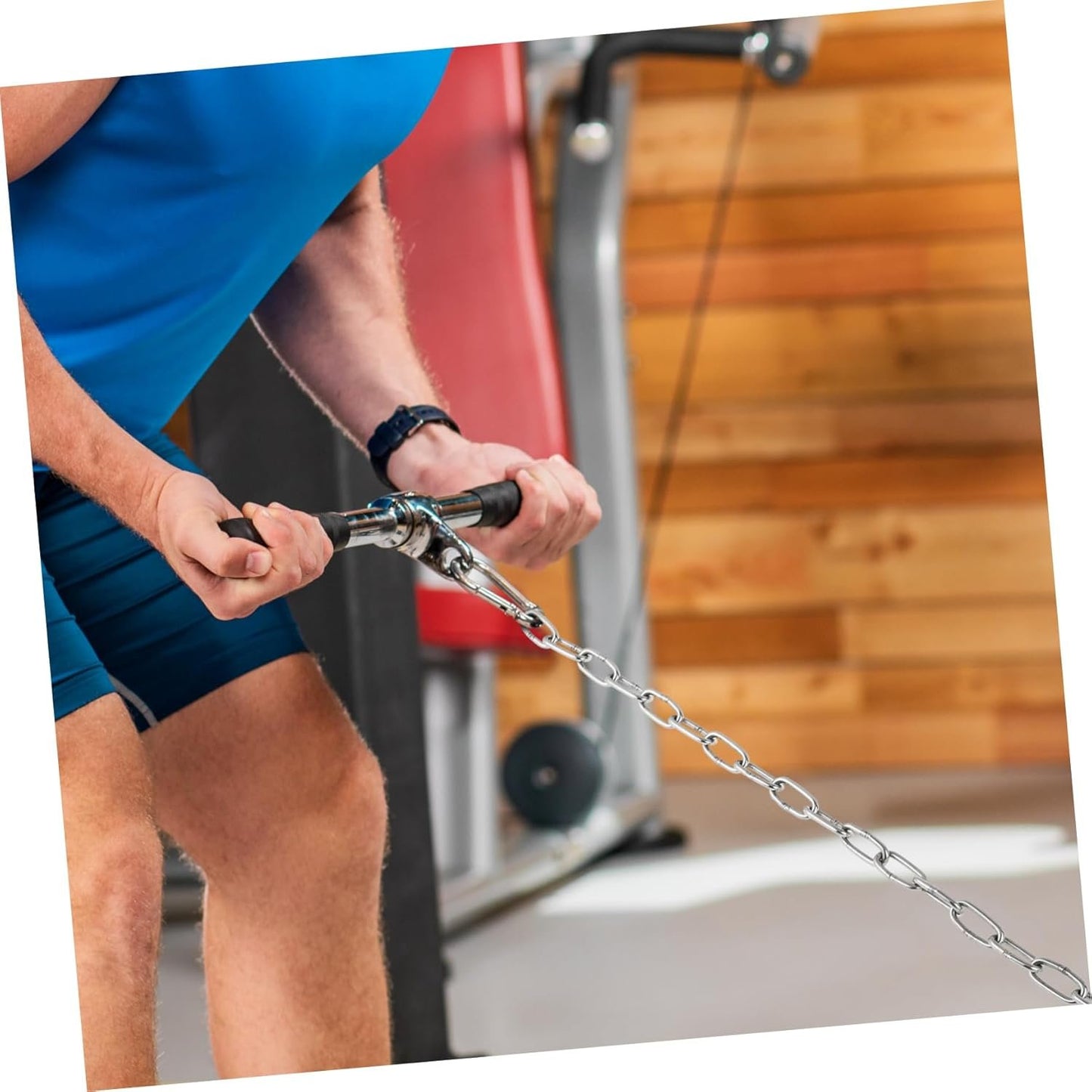 OSOLADY Home Gym Accessories Heavy Duty Chain for Weight Machine Extension LAT Pulldown Chain Hand Grip Strengthener Fitness Chain Extension Workout Fitness