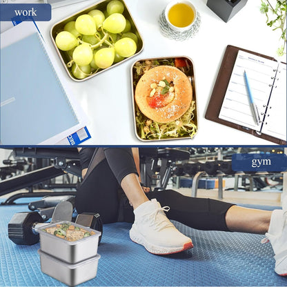 Betinyar 5Pcs Stainless Steel Food Containers with Lids, Reusable Containers For Snacks, Food Storage Containers setsstorage box for Office