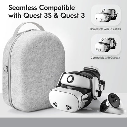 Teeaam Large Carrying Case for Meta Quest 3S, Hard Travel Case for BOBOVR S3 Pro/Kiwi Design Battery Head Strap, Controllers and Other Accessories, Portable Travel Bag for Oculus Quest 3S/Quest 3