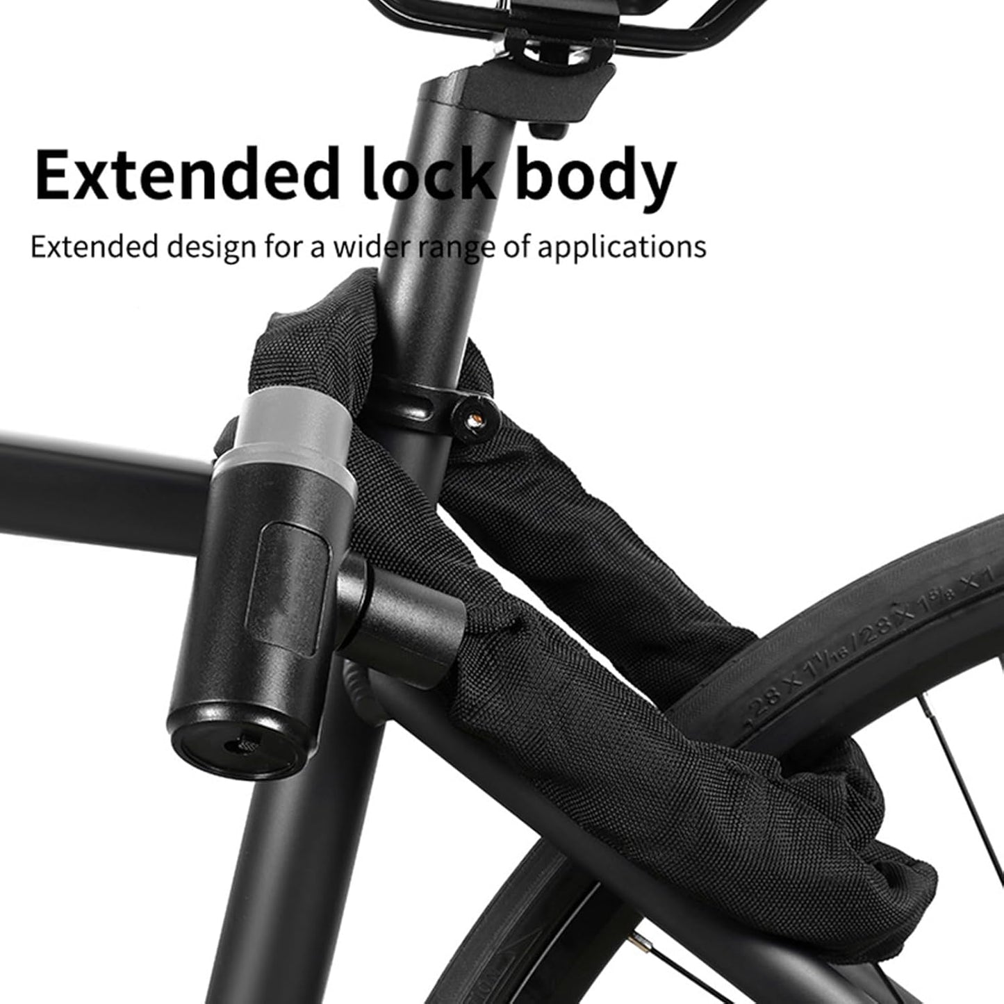 Bike Chain Lock, Anti Theft Road Lock, 0.24x47.24 Inches High Security Locking Tool, Safety Supplies for Electric Vehicles Scooter Riders Outdoor Travel and Loss Prevention