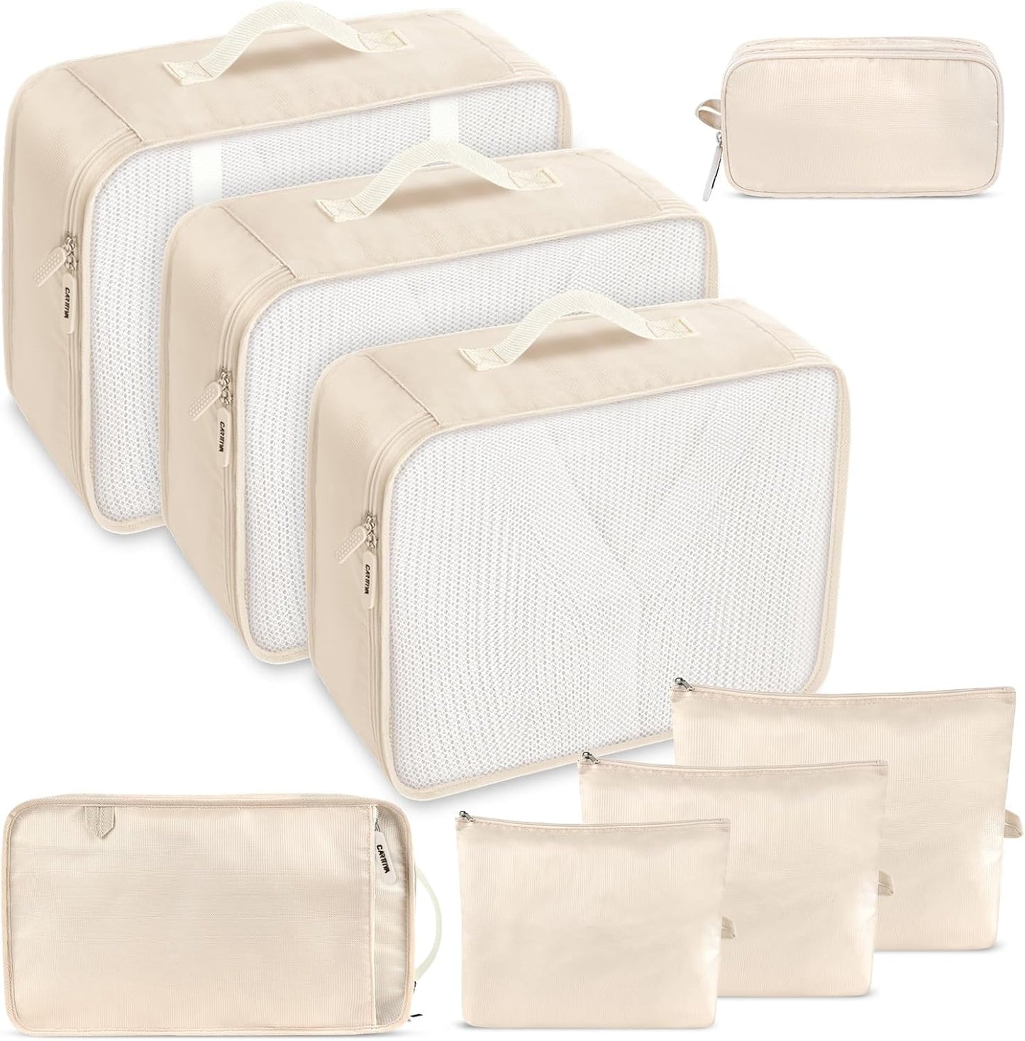 Carttiya 8-Piece Set Suitcase Organizer, Space-Saving, Waterproof Travel Cubes, Multifunctional Packing Cubes, Packing Cubes, Organizer Suitcases Set