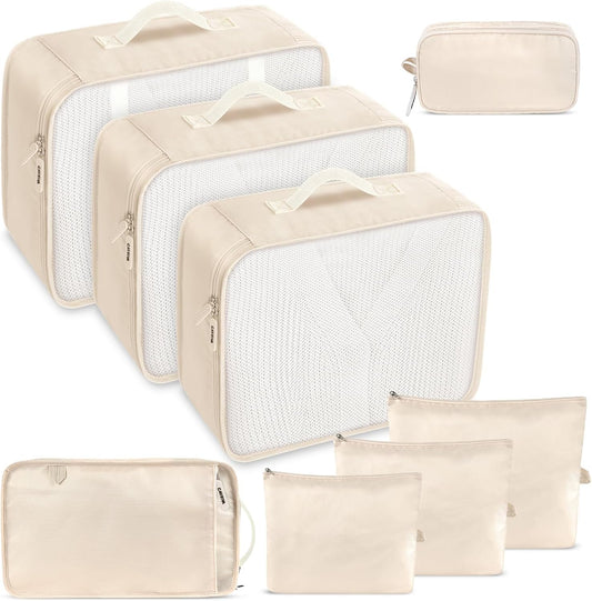 Carttiya 8-Piece Set Suitcase Organizer, Space-Saving, Waterproof Travel Cubes, Multifunctional Packing Cubes, Packing Cubes, Organizer Suitcases Set