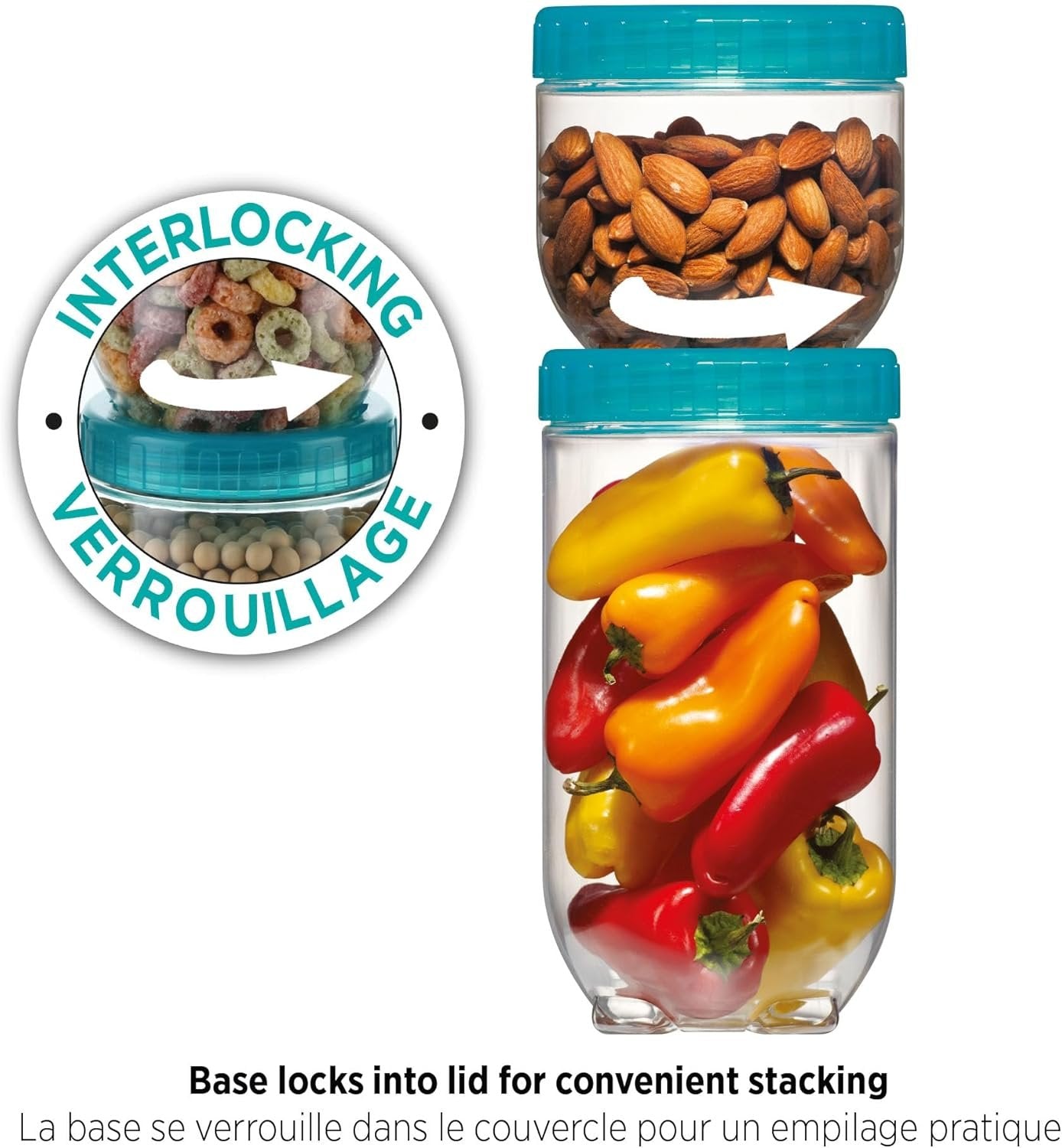 Starfrit LocknLock Interlock Plastic Container - 17oz/500ml - Airtight - Twist Lid