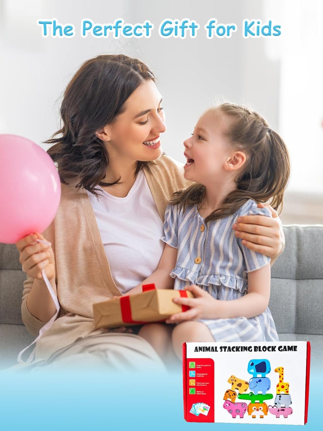 OSLINE Montessori Educational Toys for 1 2 3 Year Old Girl Boy Toys,Wooden Stacking Building Kids Learning Toys,Animals Balance Puzzles Toys,Toddler Birthday Easter Gifts for 1-5 Year Old Girls Boys