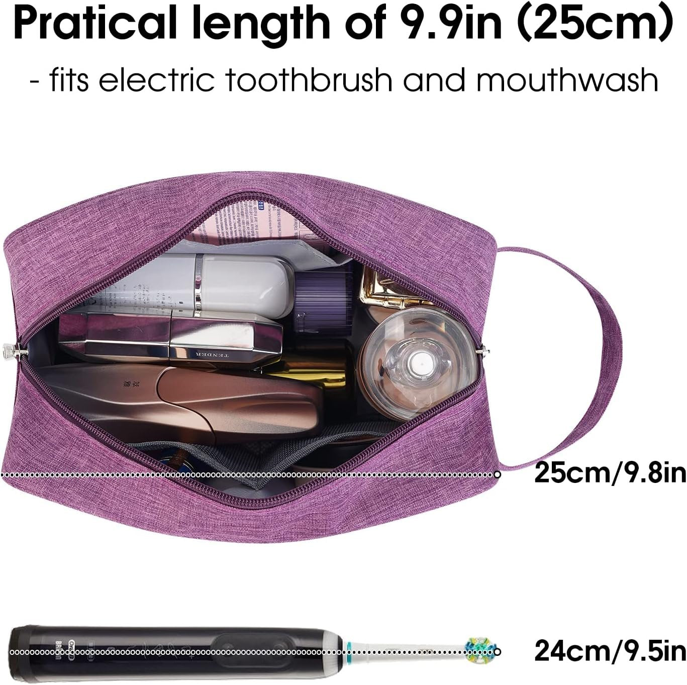 Narwey Travel Toiletry Bag for Women and Men Traveling Dopp Kit Makeup Bag Organizer Cosmetic Bag Make Up Bag Toiletries Bag for Accessories (Dark Purple)