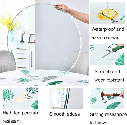 YUEKOPOU piano del tavolo da pranzo in vetro temperato.pian Round Tempered Glass Table Top Clear Glass Surface for Dining and Coffee Tables(85CM(34INCH))