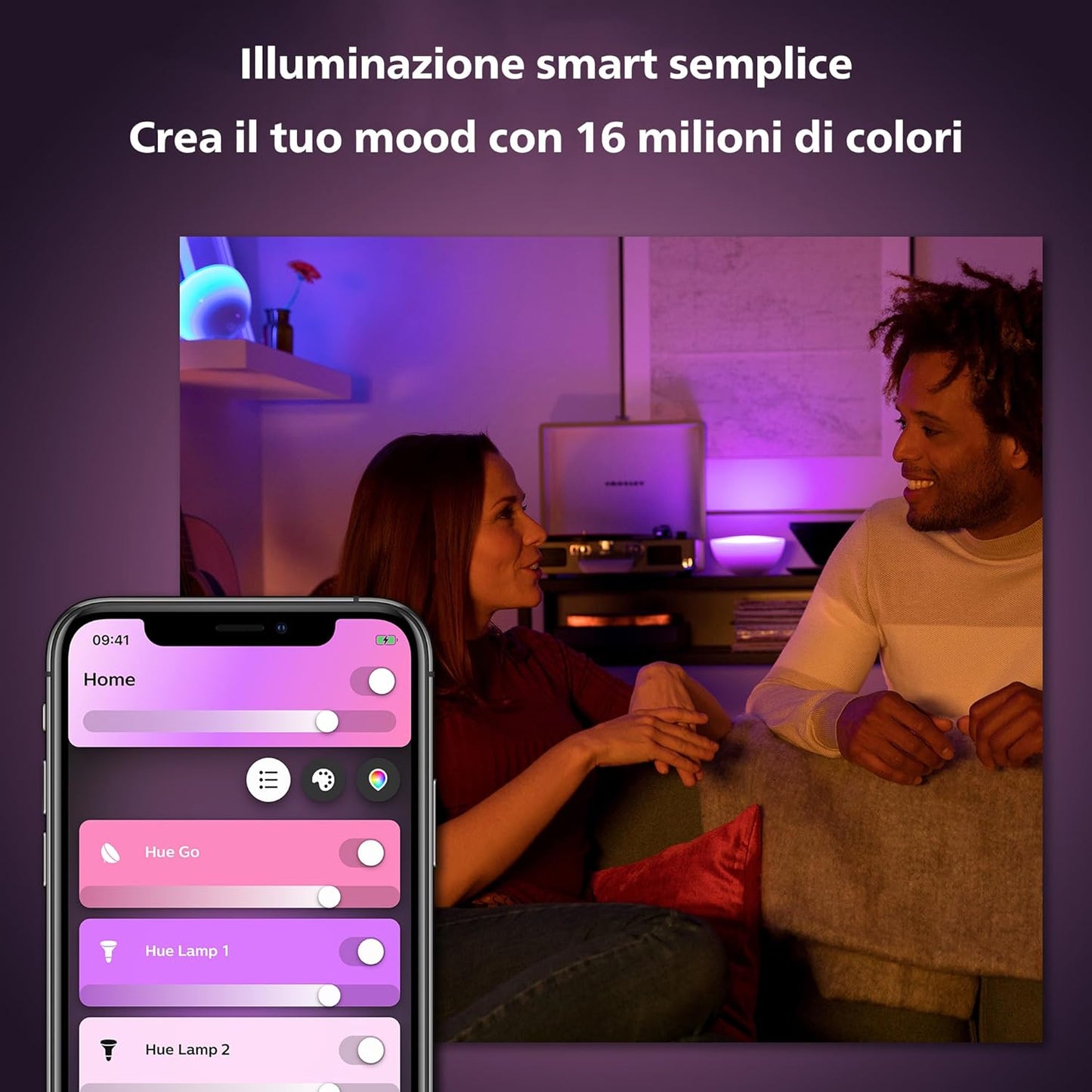 Philips Lighting Hue Go White and Color Ambiance, Connected Portable Lamp, Zigbee + Bluetooth, White [Energy Efficiency Class A+]