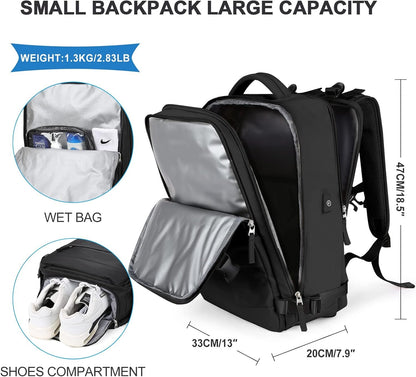 SZLX Ryanair Cabin Bags 40x20x25 Underseat Carry On Bag Easyjet Cabin Bag 45x36x20 Backpack Waterproof Women Travel Backpack Cabin Size Laptop College Rucksack for Men Hand Luggage Bag with Wet Pocket