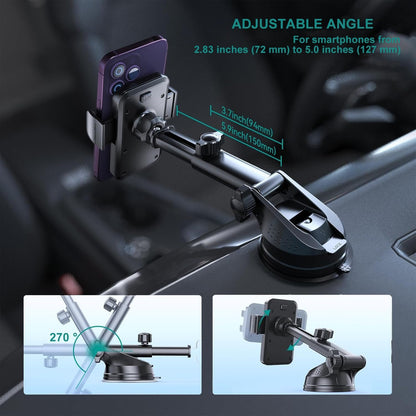 Car Phone Holder Phone Mount for Car Windshield Dashboard Automotive [Super Stable] Automobile Cell Phone Holder Fit for Most iPhone Android Smartphone