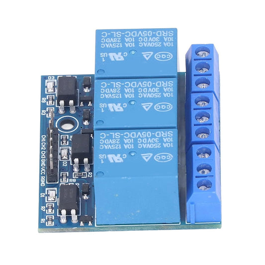3 Channel Relay Module High Voltage Relay Board Isolated Optocoupler High Low Level Control for Home Automation (5v (3.3V Compatible))