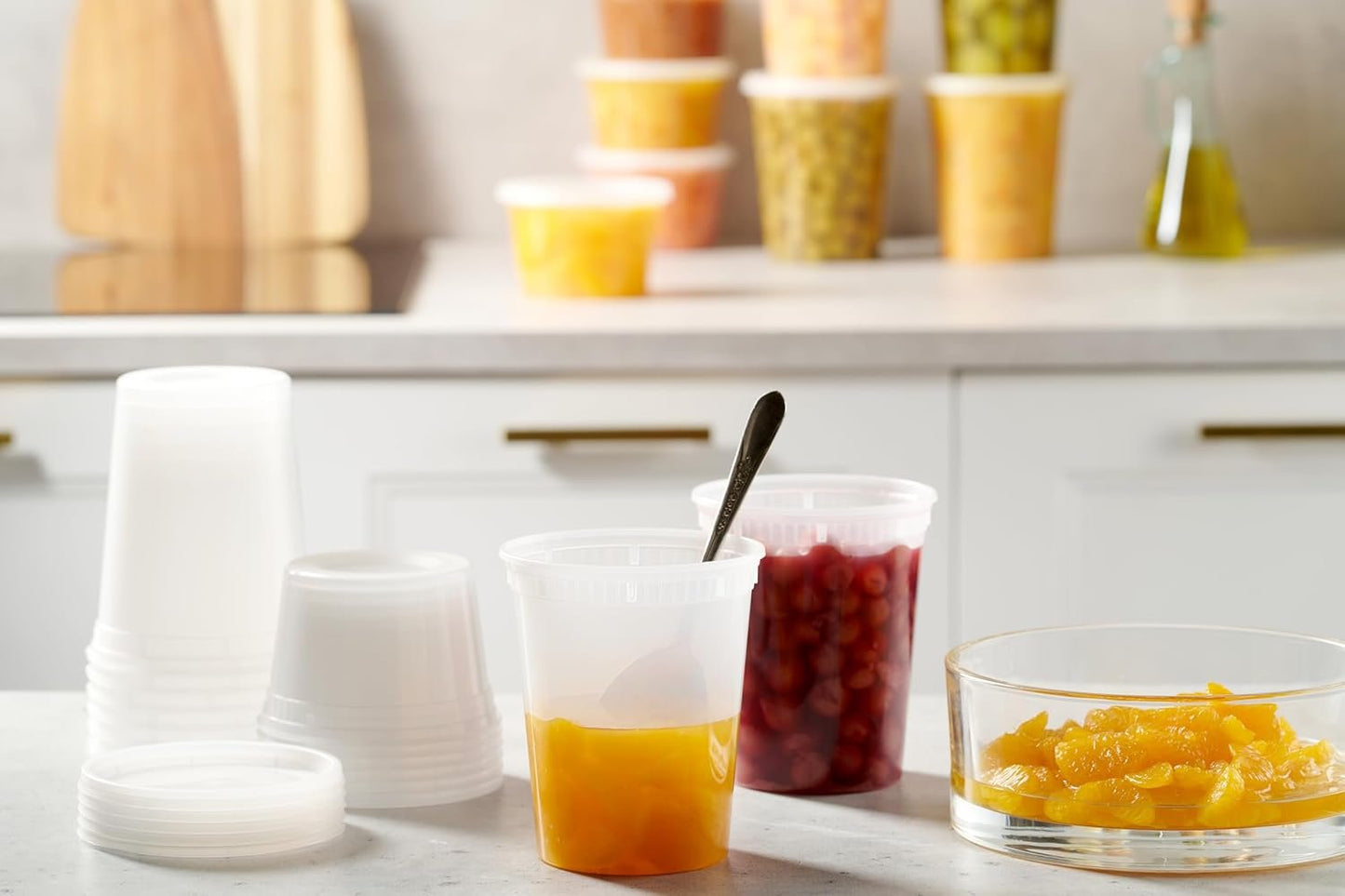 Munfix Deli Food Containers with Lids - (24 Pack) 24-32 Oz Quart Size for Takeout Meal Prep Storage, BPA-Free, Dishwasher, Microwave Safe