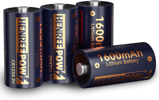Henreepow CR123A Lithium Battery, 10-Year Shelf Life,CR17345 3V High Capacity Lithium Batteries, Long-Lasting for Sensors,Home Security Automation Devices (12 Pack-Non Rechargeable)