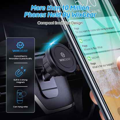 Magnetic Car Mount, WixGear Universal Stick On Mount (2 Pack) Dashboard Magnetic Phone Holder for Car, for Cell Phones and Mini Tablets with Fast Swift-snap Technology, Strong Phone Mount for Car