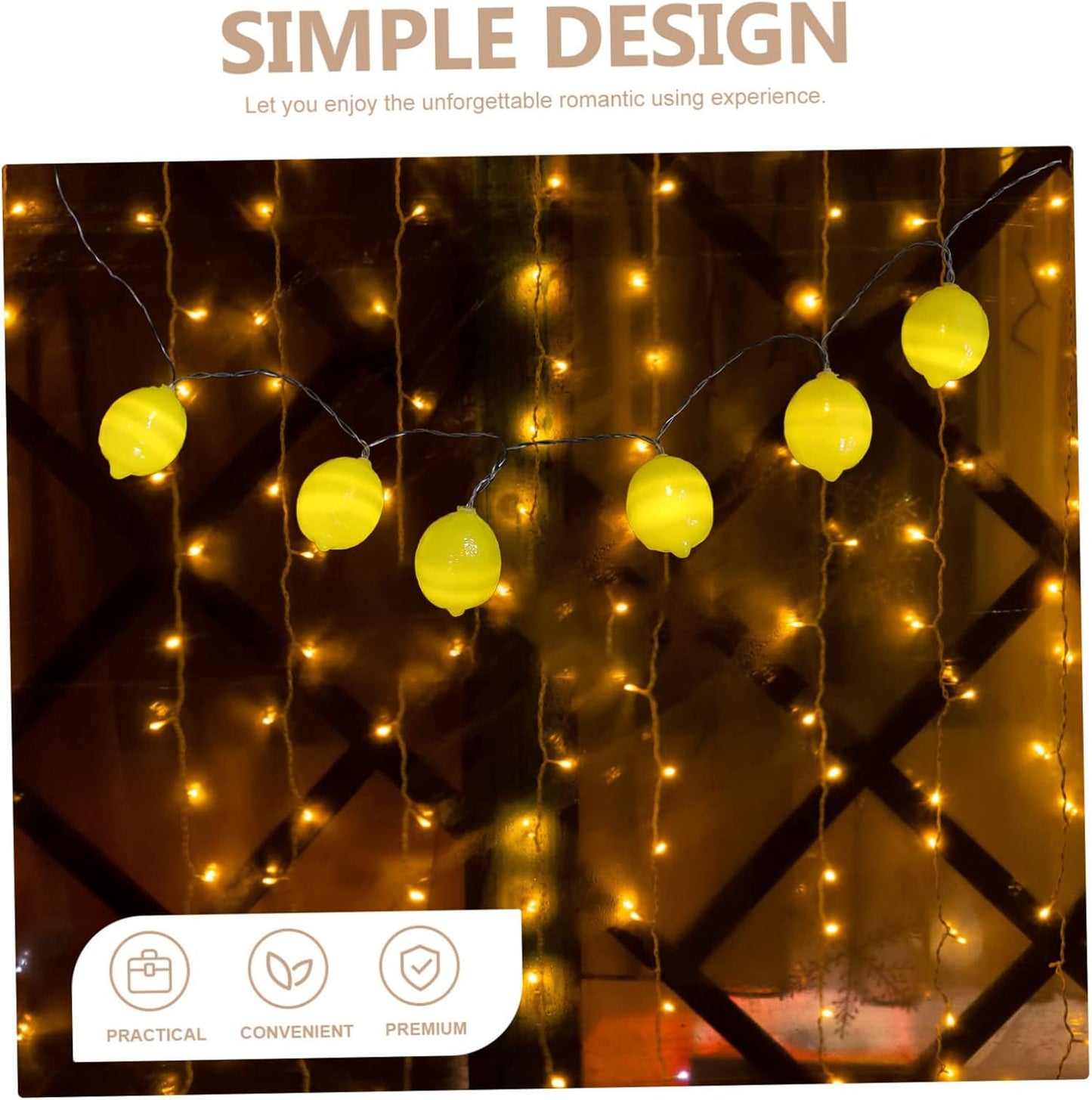 LIFKICH 1 String Lemon Shaped LED String Lights Battery Operated Indoor Hanging Lights for Weddings Parties and Home Decor for Ambience