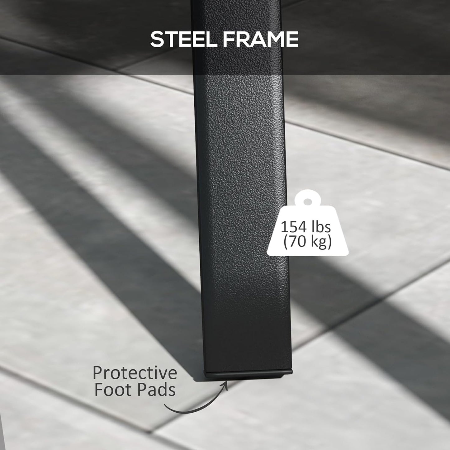 Outsunny Patio Table, 31.5" Square Outdoor Dining Table for 4 People with Steel Legs, Metal Tabletop, Umbrella Hole, for Garden, Backyard, Lawn, Balcony, Black