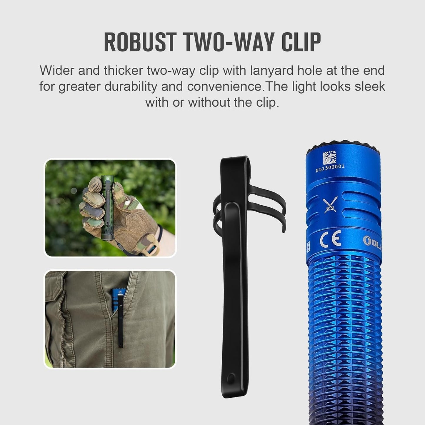 OLIGHT Warrior Mini3 LED Tactical Flashlight, Rechargeable Light with MCC3 Charger, EDC Powerful Flashlights Ideal for Emergency, Security, Hiking - Black