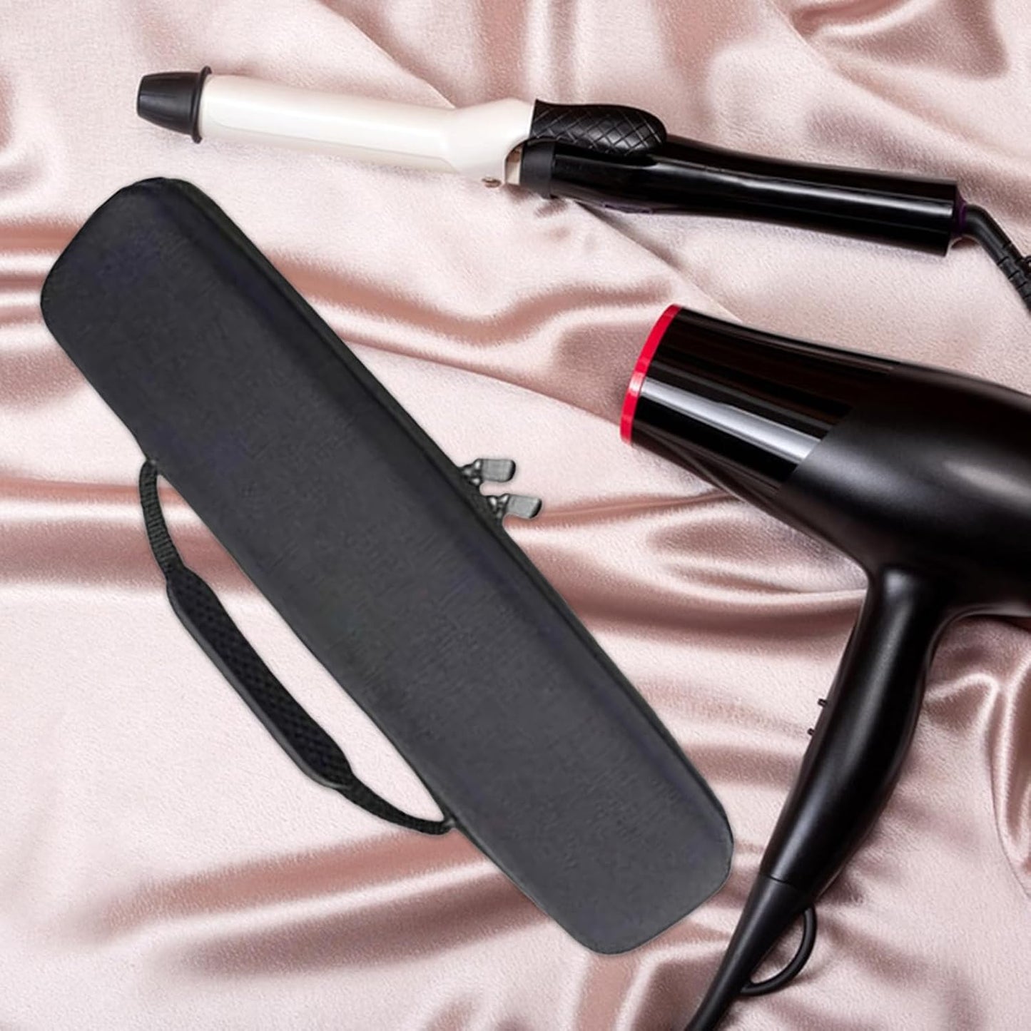 Borsa da viaggio per attrezzi da capelli, impermeabile, per ferri da stiro, accessori portatili per la cura dei capelli, accessori da viaggio multifunzione per uomini e donne, Nero , Refer to