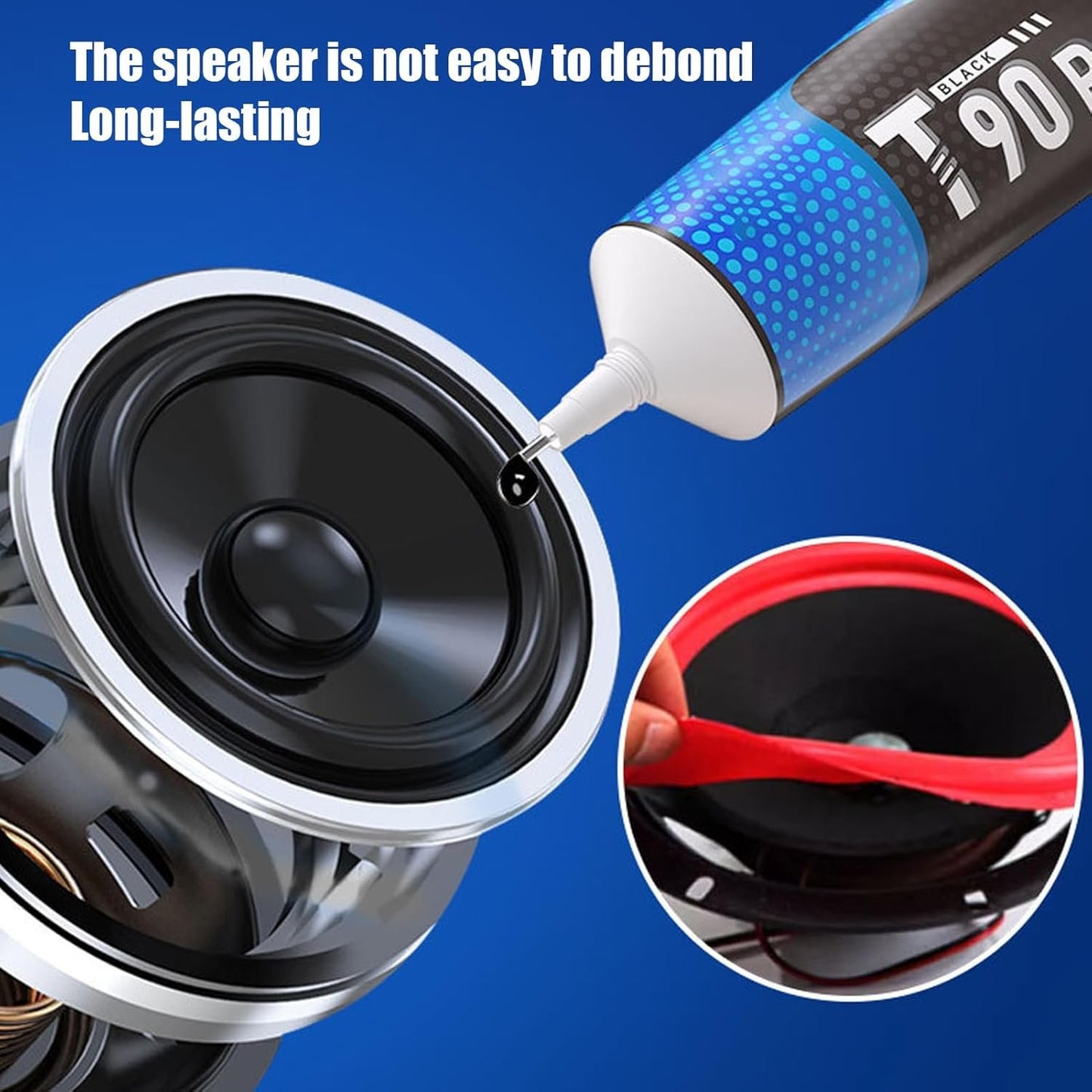 Speaker Glue, Black Adhesive, High-Performance Sealant, Strong Bonding Repair for Speaker Equipment, Audio Devices, Waterproof Sound System Fix, Men Women Adults