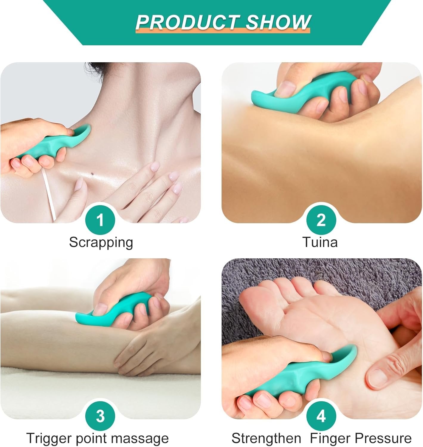Aivwis Thumb Saver Massage Tool, 3-Legged Manual Trigger Point Tool for Deep Tissue, 3-in-1 Massage Set with Ergonomic Knobs, Muscle Recovery, Stress Relief & Back Pain