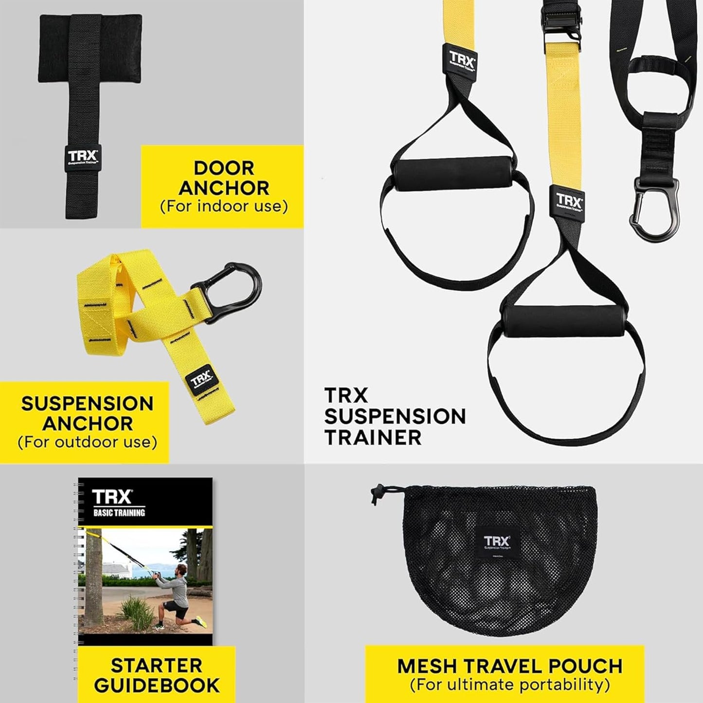 TRX ALL-IN-ONE Suspension Training: Bodyweight Resistance System | Full Body Workouts for Home, Travel, and Outdoors | Build Muscle, Burn Fat, Improve Cardio | Free Workouts Included