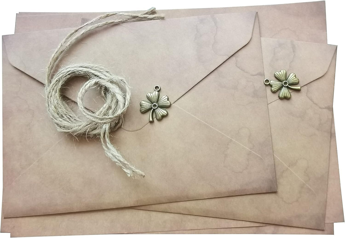Qililandiy 6 Kinds Vintage Paper and Envelopes Set, Classic Aged Designed Papers 120gsm Writing Stationery Vintage Printing Paper Retro Writing Paper for Writing Letters