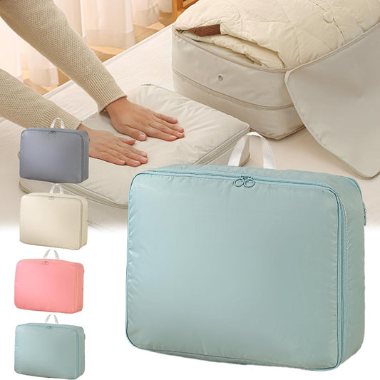 Ultra Space Saving Self Compression Organizer, Heavy Duty Moving Bags, Compression Packing Cubes for Travel, Compression Storage Packing Bags for Clothes, Comforters (Blue, M)