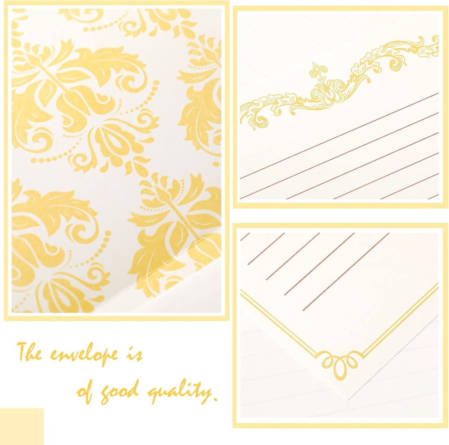 Eersida 150 Sheets Vintage Stationery Paper and Envelopes Letter Set Includes 100 Vintage Letter Writing Paper and 50 Envelope for Office Library(7.25 x 10.2 Inch,Lined Style)