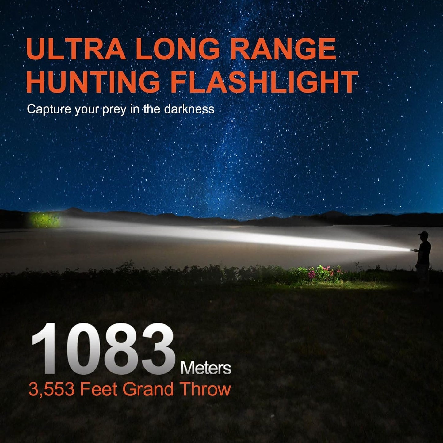 ACEBEAM L19 2.0 Tactical Flashlight, 2200 High Lumens Led Flashlight, 1184 Yards Long Throw Hunting Flashlight, USB C Rechargeable Flashlight with Holster for Emergency, Security, Night Hunting Use