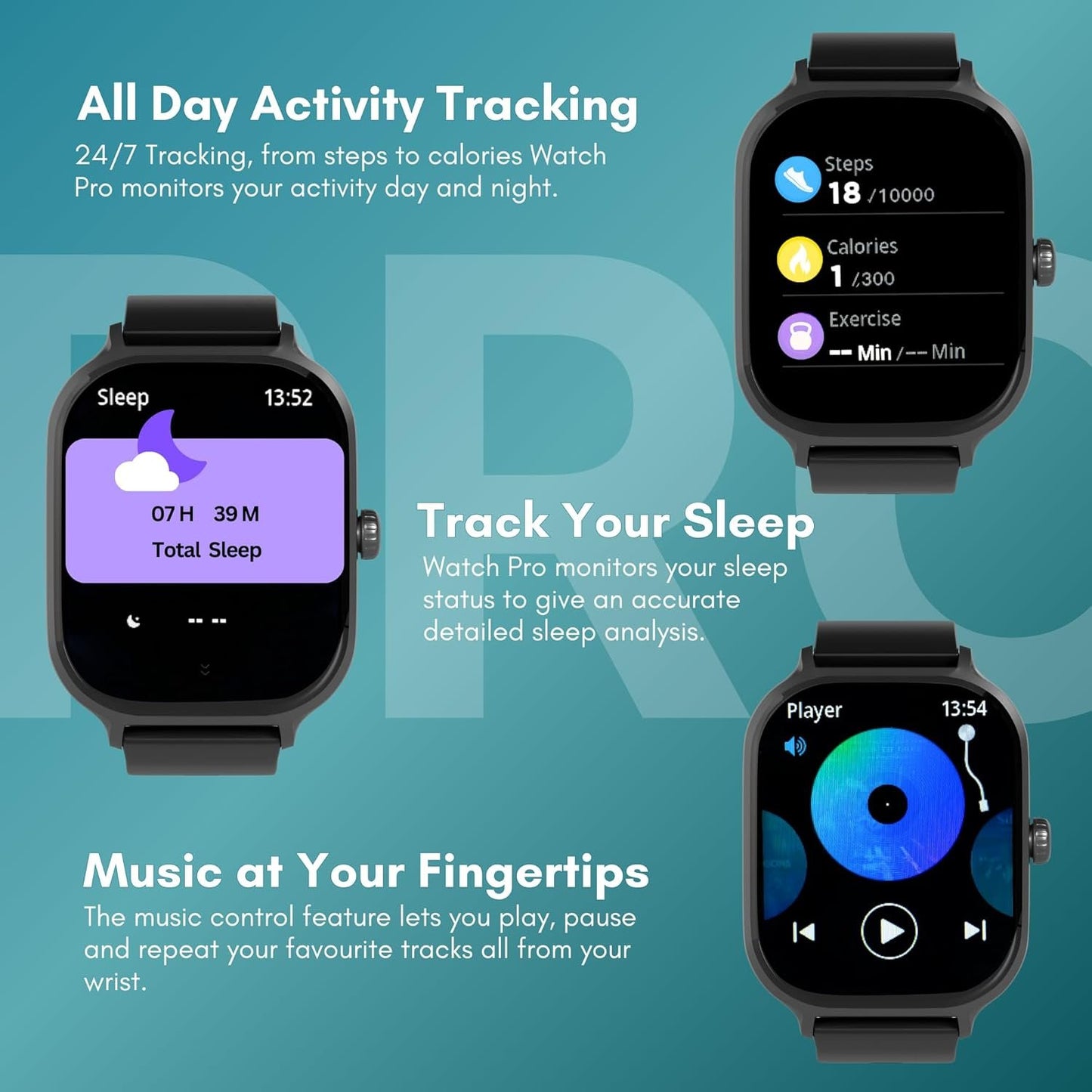 iN Tech Smart Watch Pro (Advanced) - 2.01" HD Touch Screen - Smart Watches for Women Mens Watches - Smart Watch Men - Fitness Watch - Fitness Tracker Heart Rate Monitor Sleep Monitor Multi Sports Mode