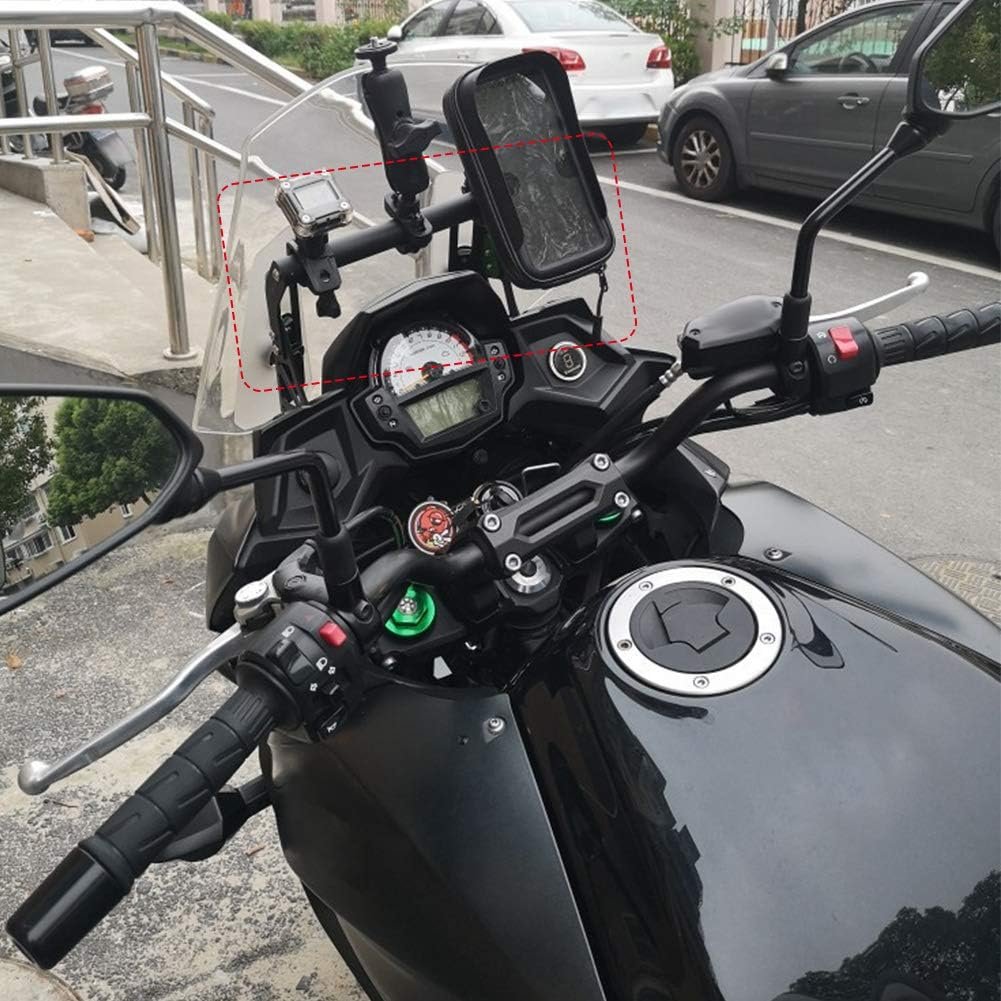 Motorcycle Brake Oil Tank + GPS Navigation Bracket, Phone Holder Modification Carbon Steel Fit for VERSYS650 KLE650 15-19