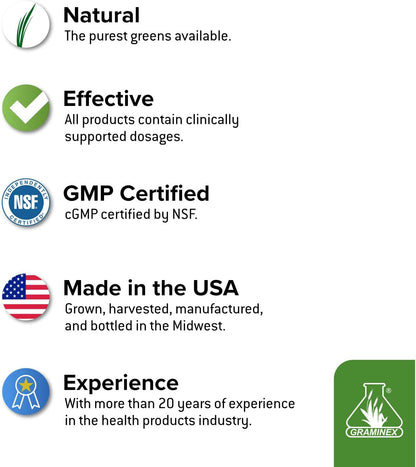 Wheatgrass Tablets - Natural Immunity, Anti-Aging Support, Boosts Energy, Wellness - Amino Acids, Vitamins, Minerals, Antioxidants Greens Superfood Supplement - 240 Non-GMO Tabs