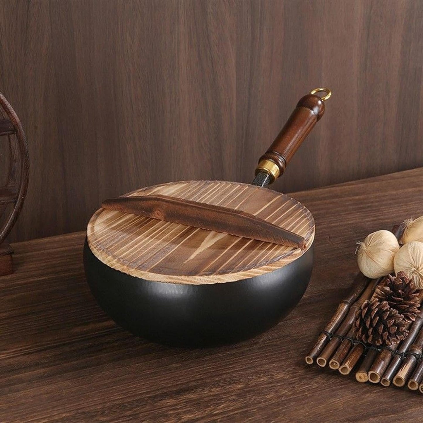 Generico Padella con coperchio, padella profonda - Padelle antiaderenti sicure riutilizzabili e padelle di frittura | Utensili da cucina e gadget per cucinare, cottura, salto, campeggio